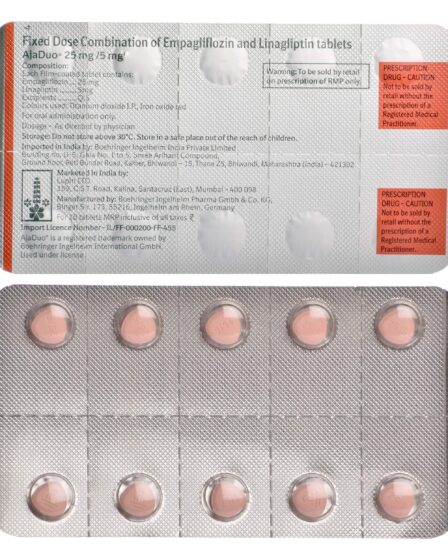 Ajaduo 25mg/5mg Tablet, Uses, Side Effects, Benefits, Price, Precautions, Substitute, Faq's