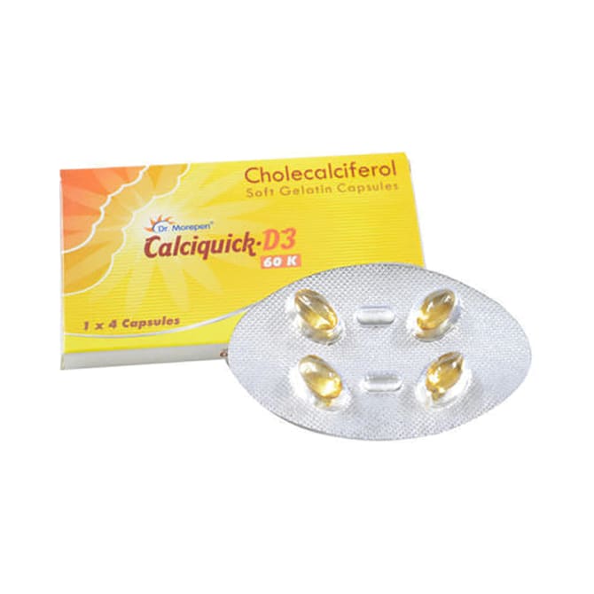 Calciquick D3 60K Capsule from Morepen for Bone, Joint and Muscle Care