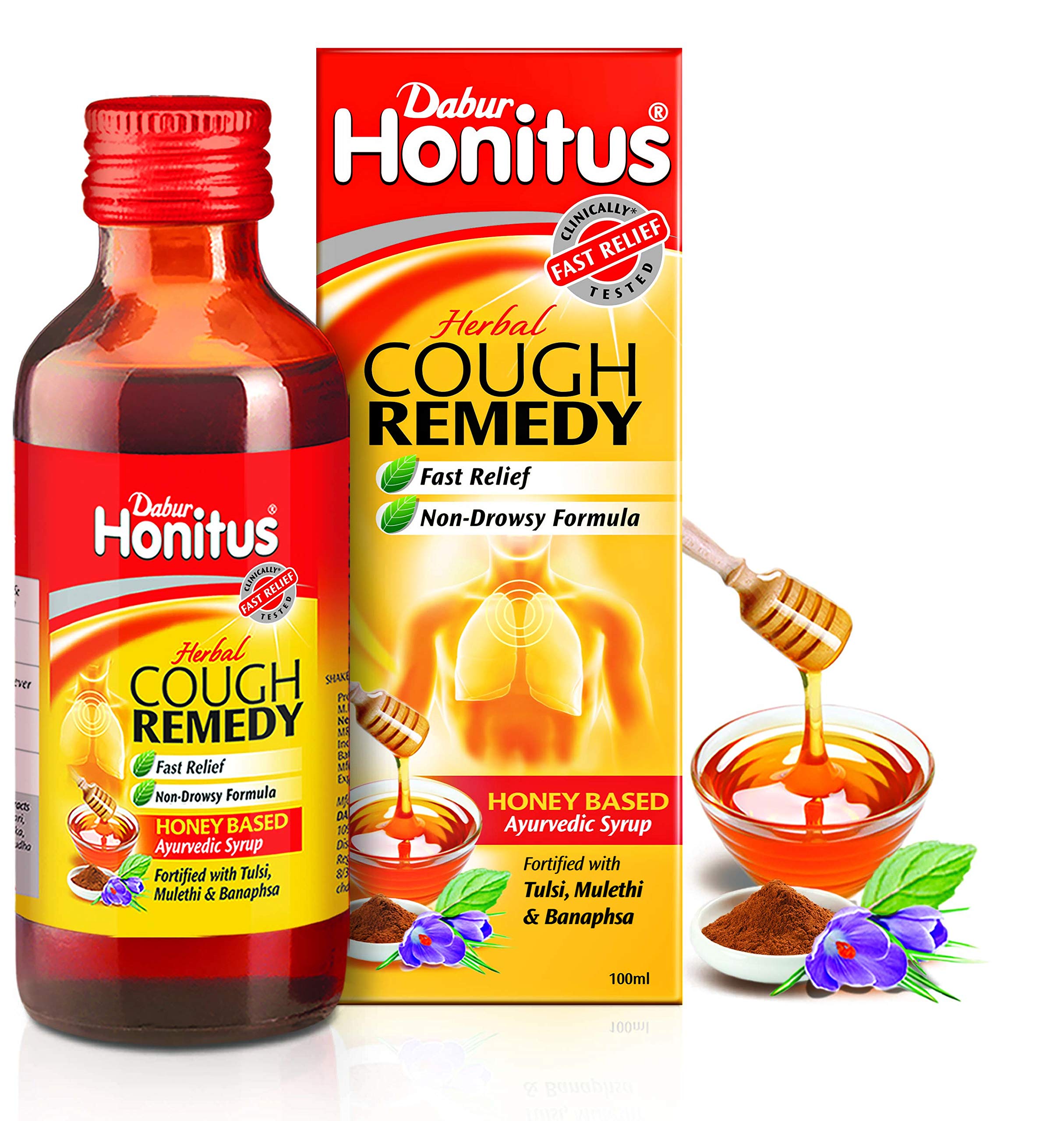 Dabur Honitus Cough Syrup | Fast Relief From Cough & Cold, Sore Throat 